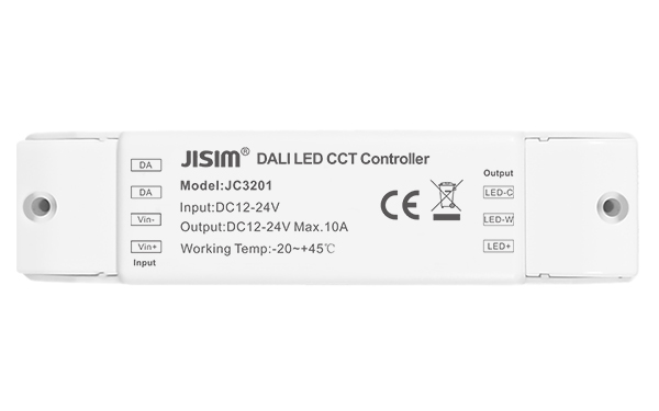 JC3201 12-24V 10A 120-240W DALI恒压灯带双色温控制器