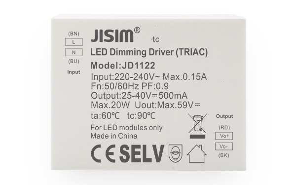 JD1122 25-40V 500mA 20W 可控硅恒流 无频闪 调光电源